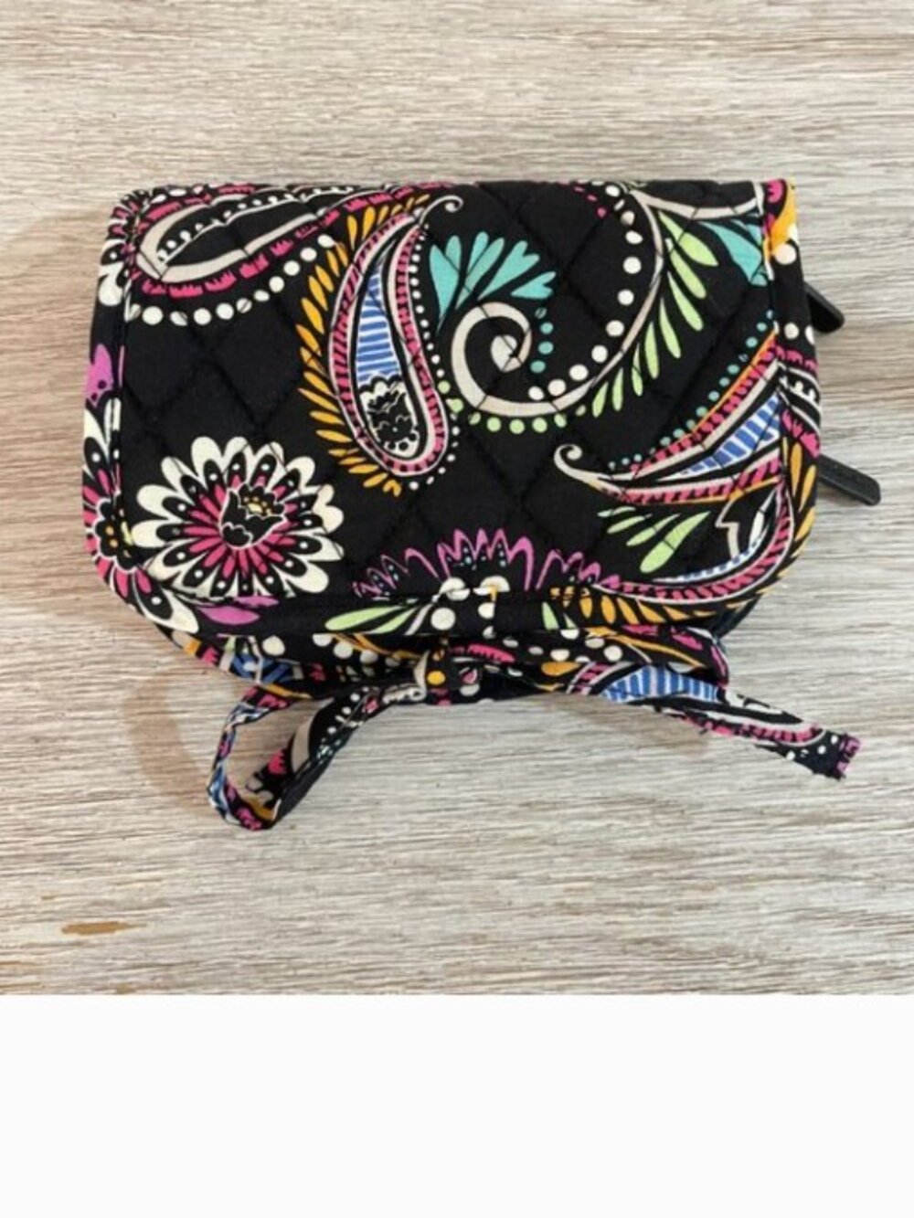 New Vera Bradley Accessory Jewelry Case Travel Storage Pouch Black Paisley